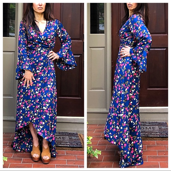 ♦️LAST ONE ♦️Boho gorgeous floral H/L wrap dress - Picture 2 of 8